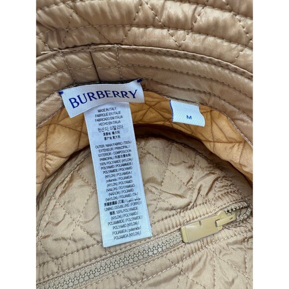 BURBERRY packable quilted nylon women\'s bucket hat -Beige - Size Medium~ main image 4